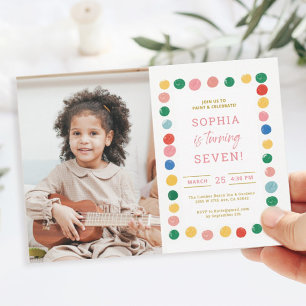 Invitation Peinture d'art 7e anniversaire fête photo Invitati