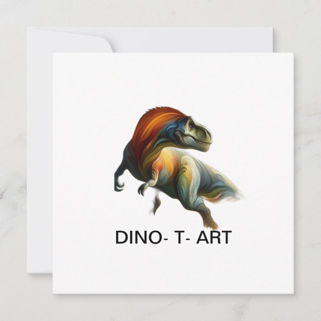 Invitation Peinture d'art traditionnel 🦖 rugissant d'un DINO (Devant)