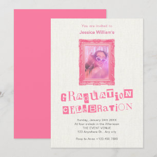 Invitation Peinture de cadre photo rose vintage