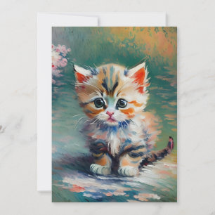 Invitation Peinture de chaton adorable 