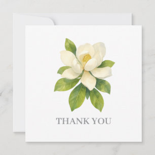 Invitation Peinture de fleur de magnolia Merci