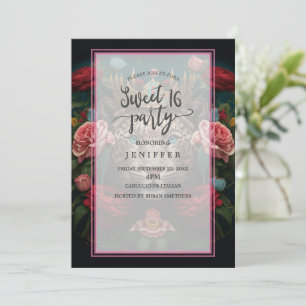 Invitation Peinture de Jaguar avec Couronne de Fleurs
