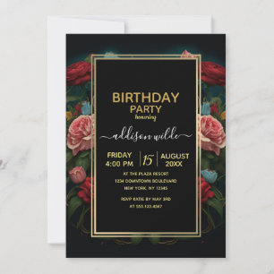 Invitation Peinture de Jaguar avec Couronne de Fleurs
