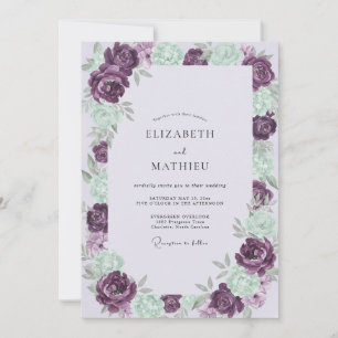 Invitation Peinture de mariage Améthyste Seafoam