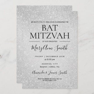 Invitation Peinture de Parties scintillant moderne Bat mitzva