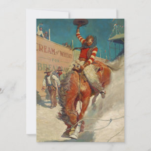 Invitation Peinture historique de NC Wyeth "Le Rodéo"
