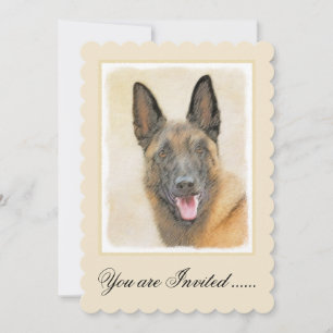Invitation Peinture Malinoise belge - Cute Original Chien Art