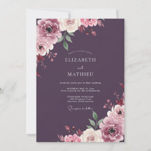 Invitation Peinture Mariage Abricot Foncé