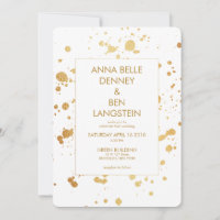 Peinture minimale d'or moderne Splatter Mariage él