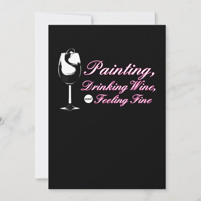 Invitation Peinture| Peinture Du Vin Bois Se Sent Bien (Devant)