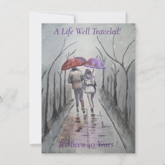 Invitation Peinture romantique 40e anniversaire de Mariage