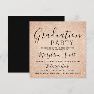 Invitation Peinture rose de parties scintillantes d'or de