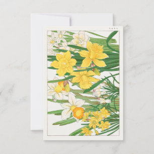 Invitation Peinture sur bloc de bois de jonquille par Tanigam