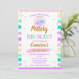 Invitation Peinture sur céramique anniversaire