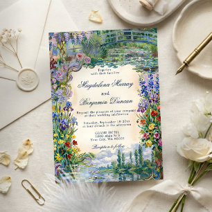 Invitation Peintures Artistiques Florales de Monet pour un Ma