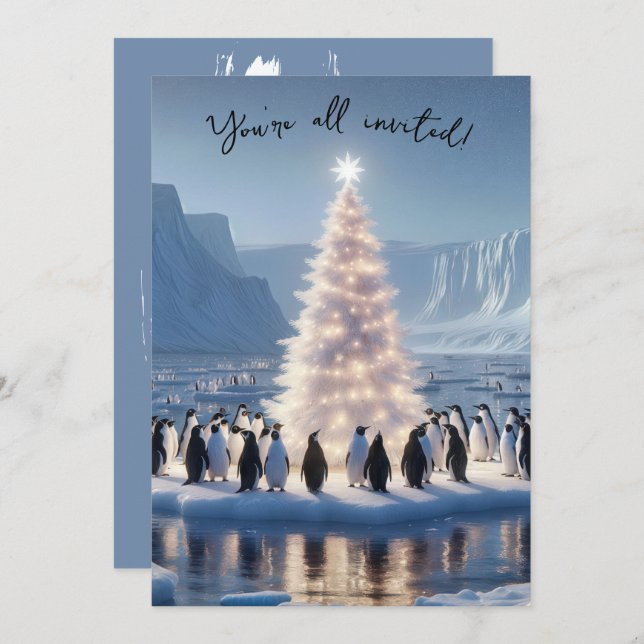 Invitation Penguin Christmas Party (Devant / Derrière)
