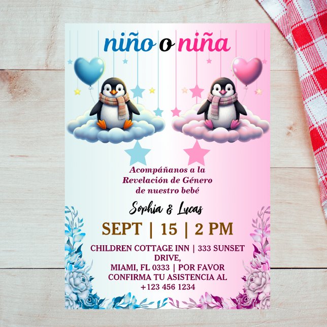 Invitation Penguin révèle le genre espagnol (Créateur téléchargé)