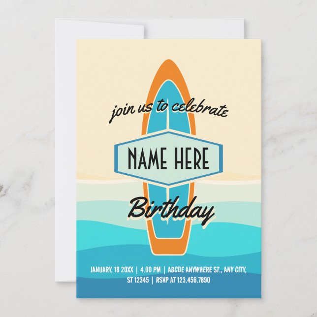 Invitation pension de surf sur la plage (Devant)