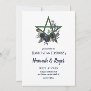 Invitation Pentacle floral gothique Pagan