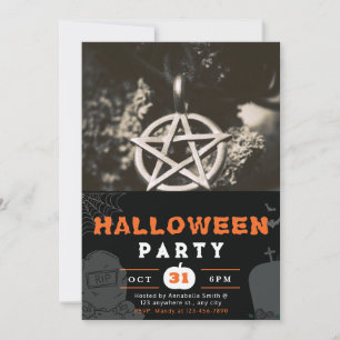 Invitation Pentagramme Photo Halloween noir