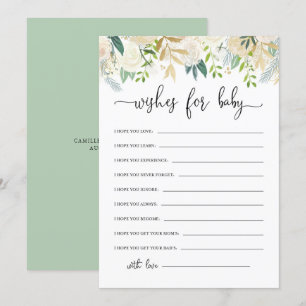 Invitation Peonies Gold Parties scintillant bébé souhaits Bab