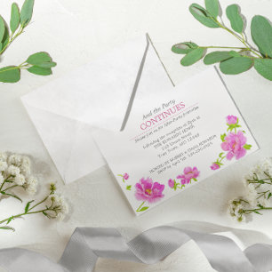 Invitation Peonies roses Argent floral après l'invitation de 