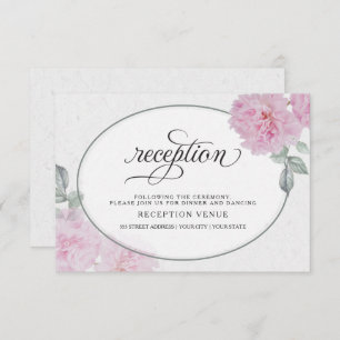 Invitation Peonies roses romantiques Papier de riz BarefootBr