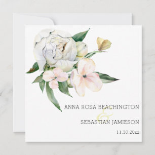 Invitation *~* Peony QR - RSVP Bouquets floraux AR15 Mariage