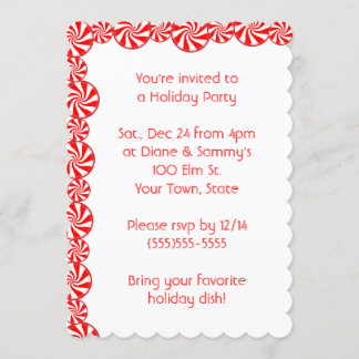 Invitation Peppermenthe Candy Noël Fête de Noël