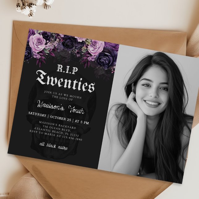 Invitation PER 20 Décès floral à ma jeunesse 30e anniversaire (Créateur téléchargé)