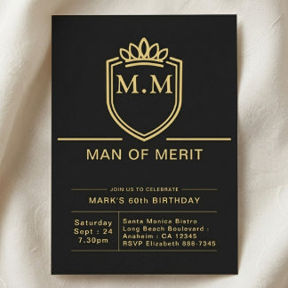 Invitation Père 60e Anniversaire 60 Ans Fête Noir Or