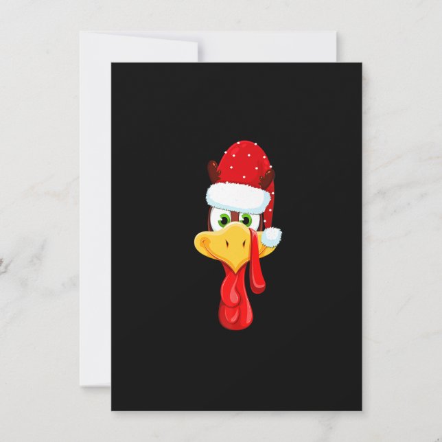 Invitation Père Dinde Visage Joyeux Merciemas Bon Thanksgivi (Devant)