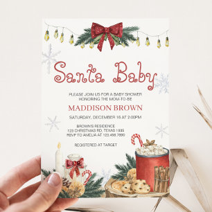 Invitation Père Noël Baby Baby shower