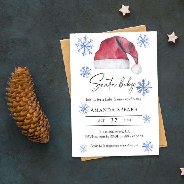 Invitation Père Noël Baby - baby shower d'hiver (Créateur téléchargé)