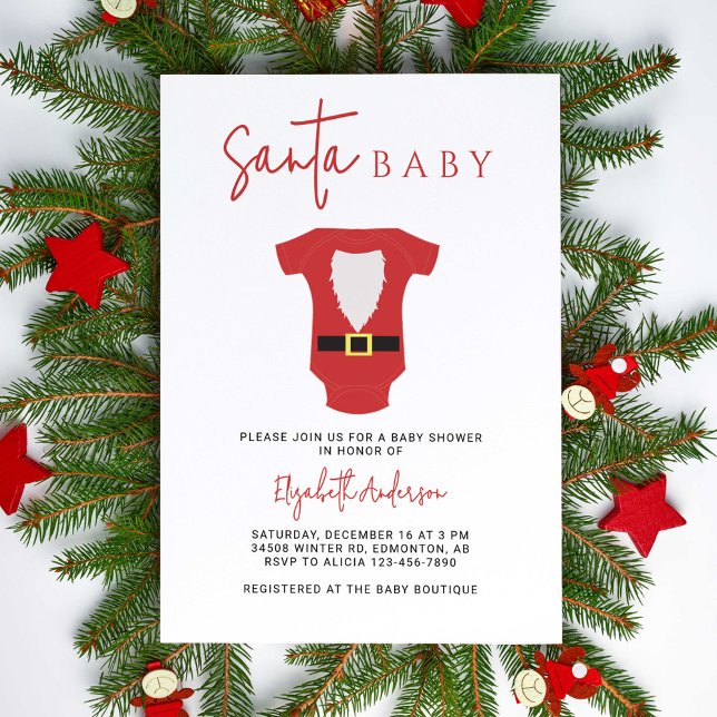 Invitation Père Noël Baby Baby shower Noël Moderne Simple (Créateur téléchargé)
