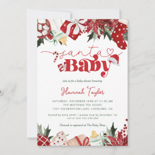 Invitation Père Noël Baby Christmas Baby shower