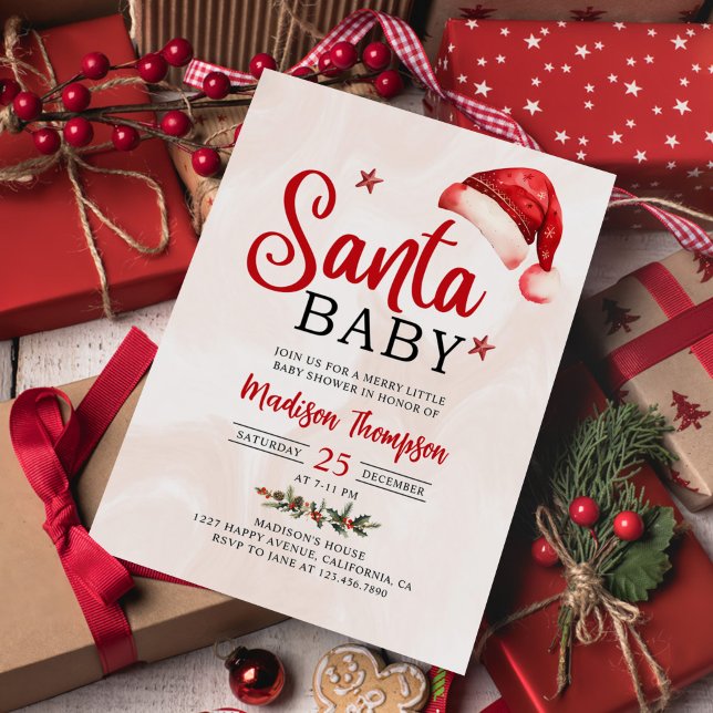 Invitation Père Noël Baby Christmas Baby shower (Créateur téléchargé)