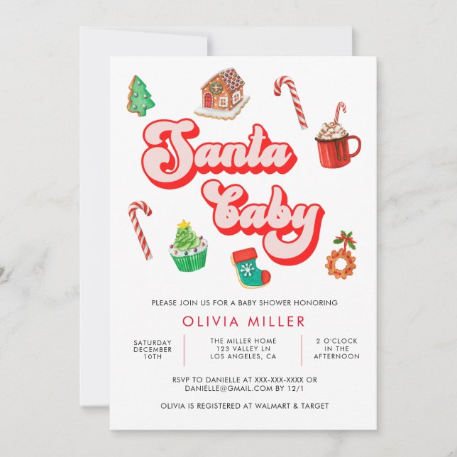 Invitation Père Noël Baby Christmas Baby shower (Devant)