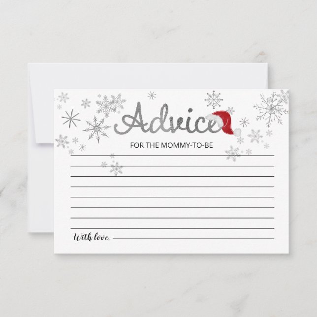 Invitation Père Noël Baby Christmas Baby shower Conseils Cart (Devant)