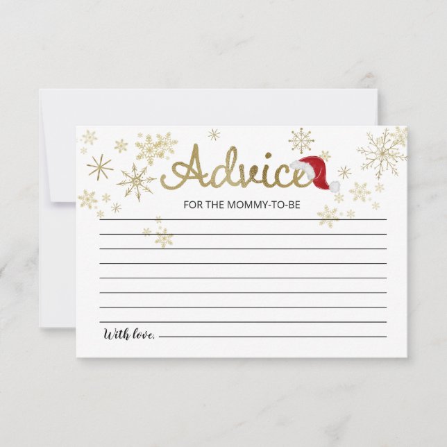 Invitation Père Noël Baby Christmas Baby shower Conseils Cart (Devant)