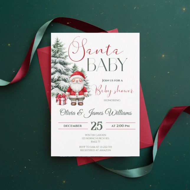 Invitation Père Noël Baby Christmas Baby shower genre neutre (Créateur téléchargé)