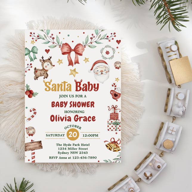 Invitation Père Noël Baby Christmas Baby shower Party (Créateur téléchargé)