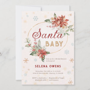Invitation Père Noël Baby Christmas Fête des mariées Poinsett