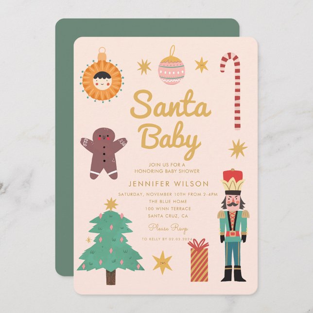Invitation Père Noël Baby Christmas Holiday Baby shower (Créateur téléchargé)