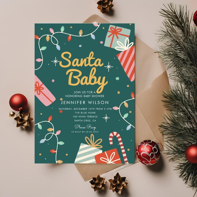 Invitation Père Noël Baby Christmas Holiday Baby shower (Créateur téléchargé)