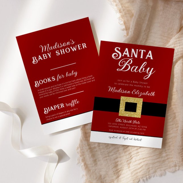 Invitation Père Noël Baby Christmas Santa Claus costume Baby  (Créateur téléchargé)