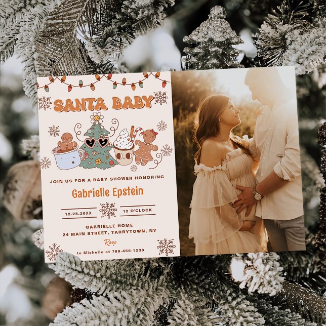 Invitation Père Noël Baby Cookies Baby shower de Noël Photo (Créateur téléchargé)