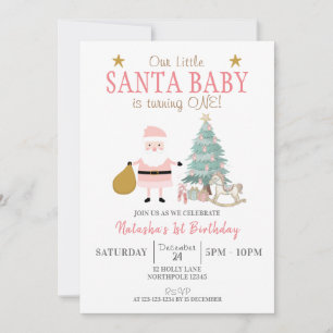 Invitation Père Noël Baby est en train de tourner un, Fille N