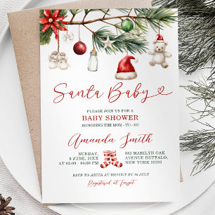 Invitation Père Noël Baby Holiday Baby shower de Noël