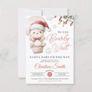 Invitation Père Noël Baby On Peut Attendre Bébé Fille Douche